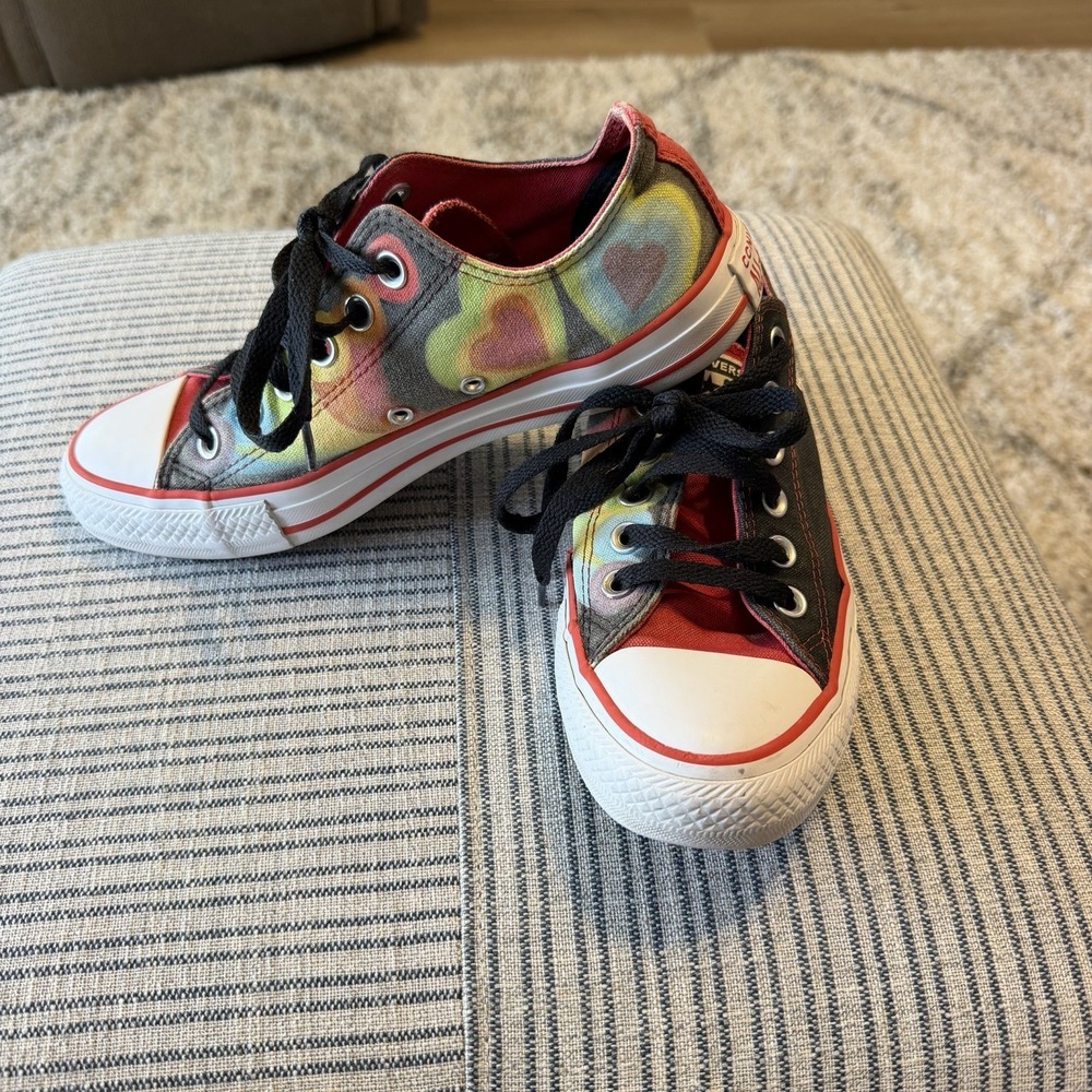 Custom Converse Chuck Taylor All Star OpenHeartArt Low Top Sneakers Men's 7.5